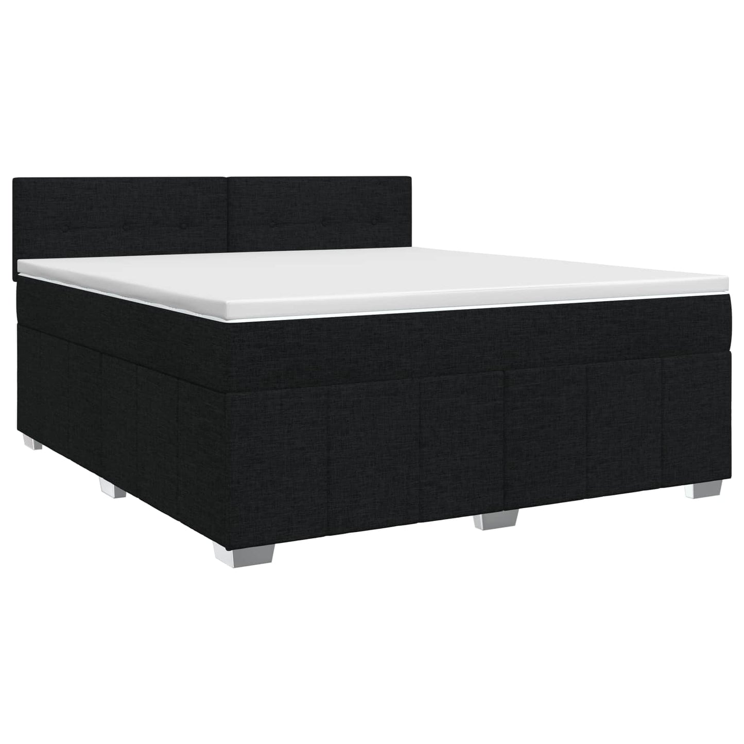 Boxspringbed met matras met hoofdeinde Zwart 140 x 200 cm Stof