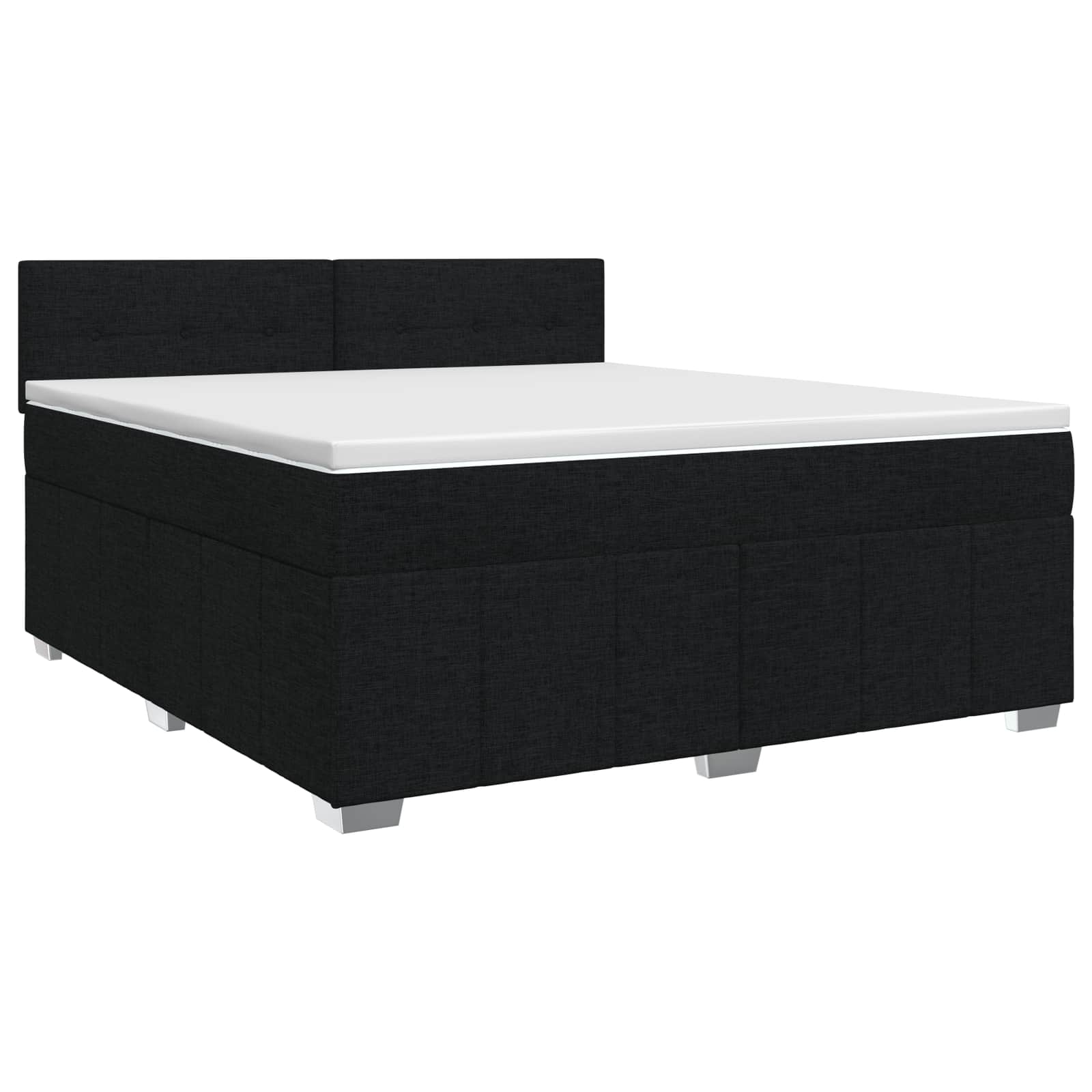 Boxspringbed met matras met hoofdeinde Zwart 140 x 200 cm Stof