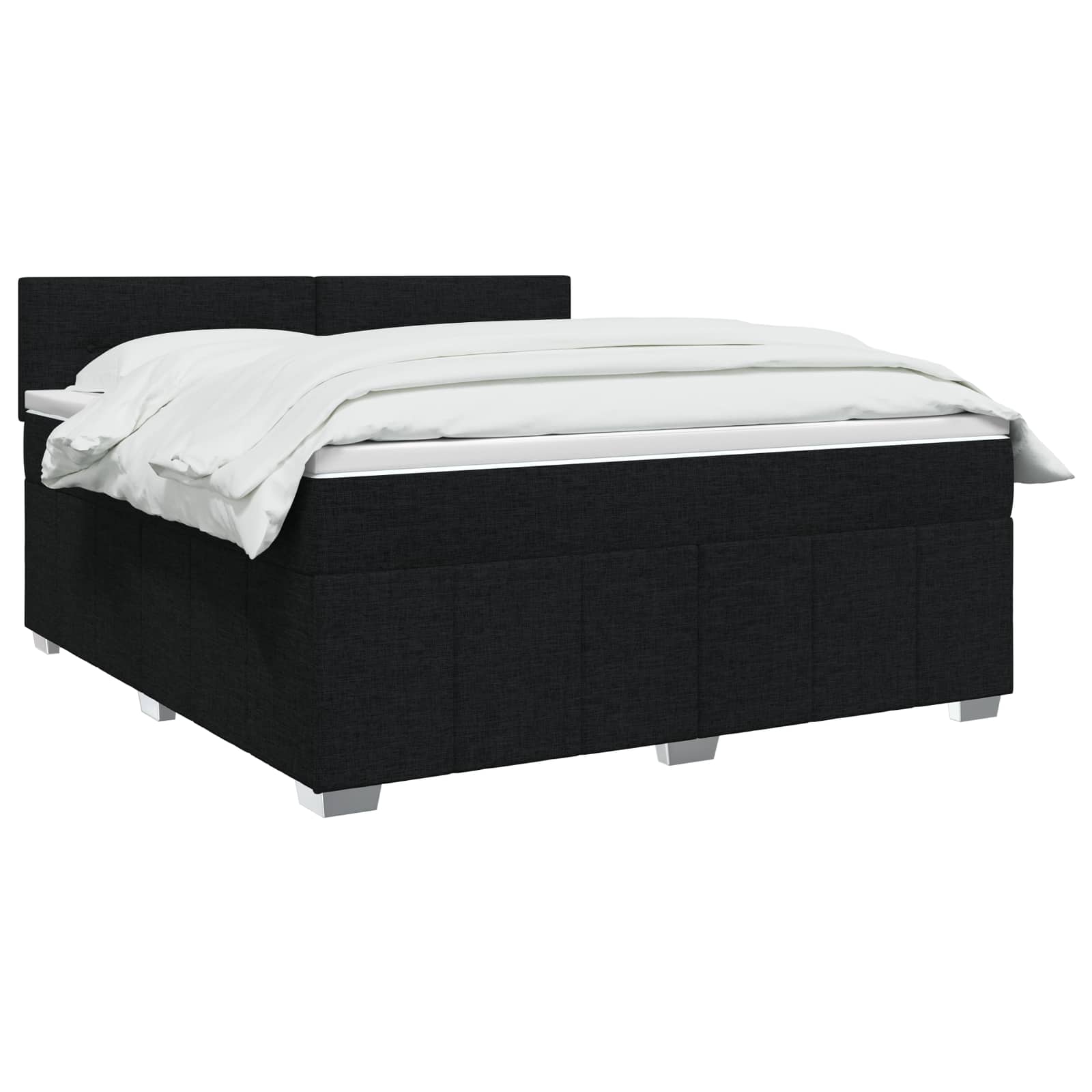 Boxspringbed met matras met hoofdeinde Zwart 140 x 200 cm Stof