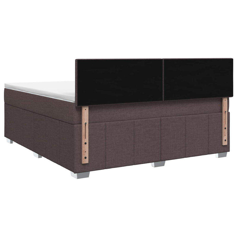 Boxspringbed met matras Donkerbruin 140 x 200 cm Stof
