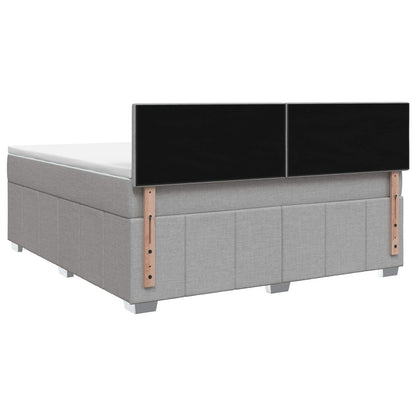 Boxspringbed met matras Lichtgrijs 140 x 200 cm Stof