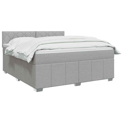 Boxspringbed met matras Lichtgrijs 140 x 200 cm Stof