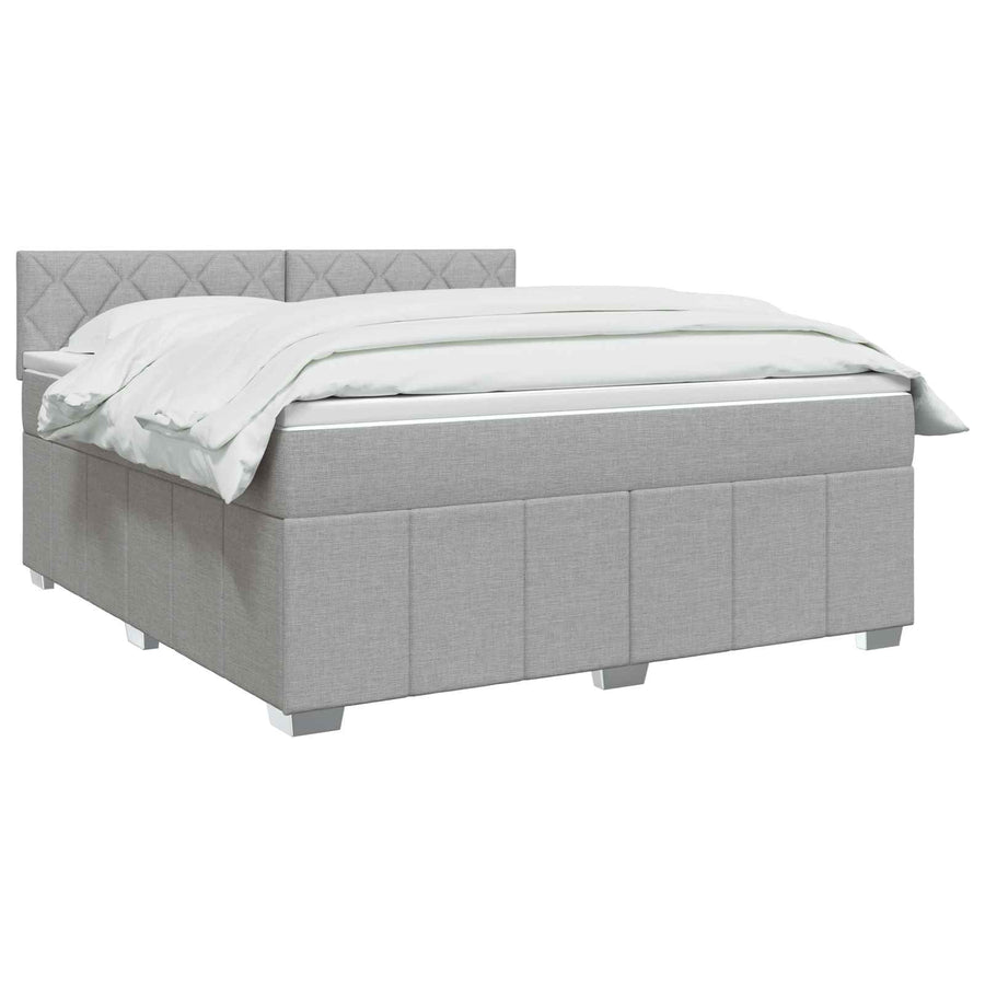 Boxspringbed met matras Lichtgrijs 140 x 200 cm Stof