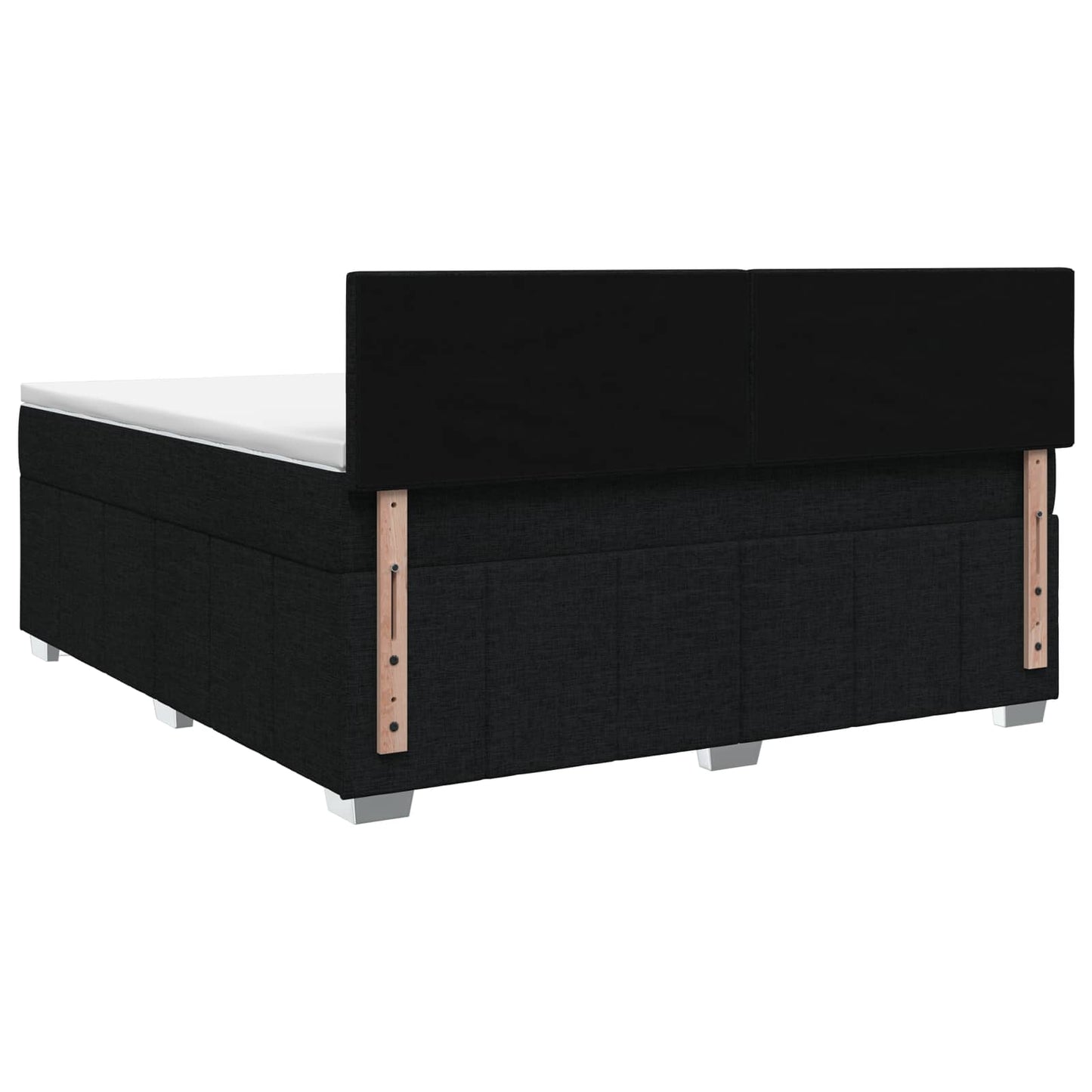 Boxspringbed met matras met hoofdeinde Zwart 140 x 200 cm Stof
