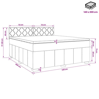 Boxspringbed met matras met hoofdeinde Taupe 140 x 200 cm Stof