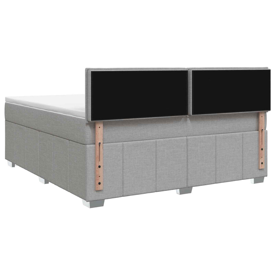 Boxspringbed met matras Lichtgrijs 160 x 200 cm Stof