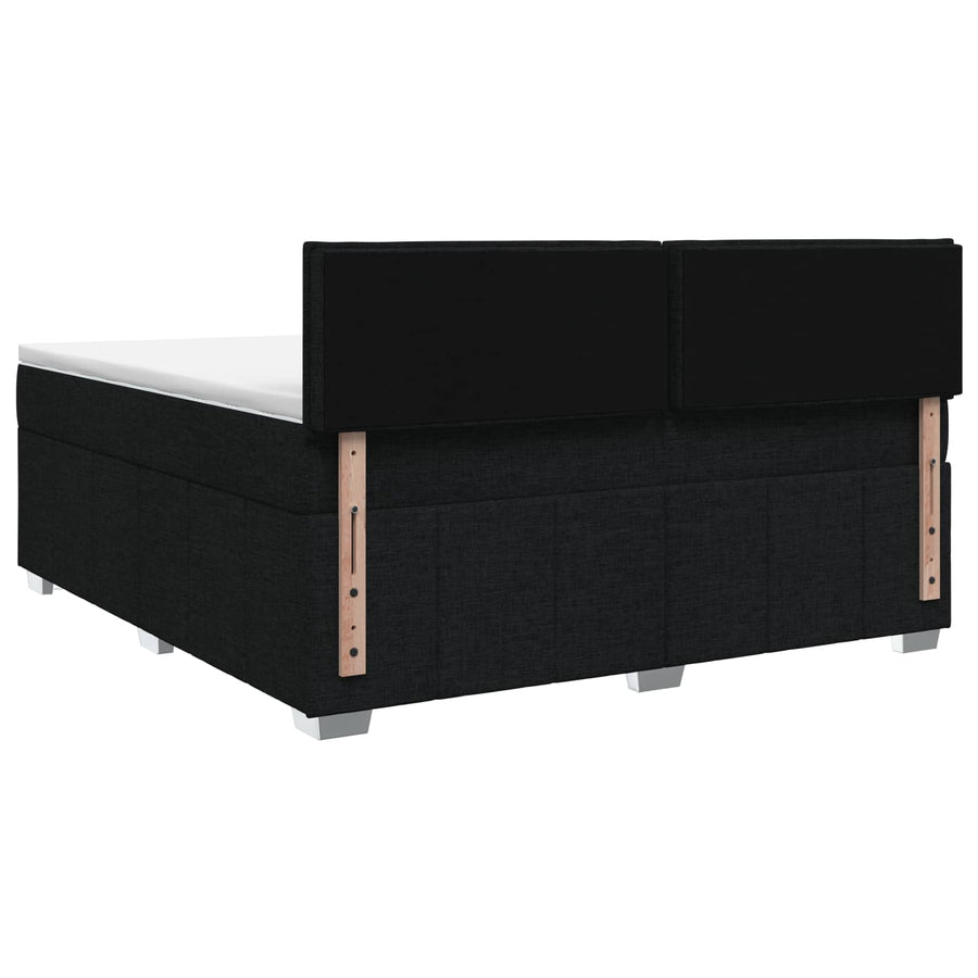 Boxspringbed met matras met hoofdeinde Zwart 160 x 200 cm Stof