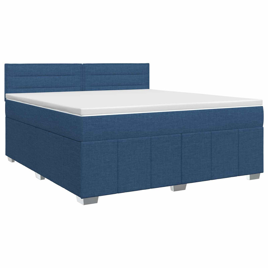 Boxspringbed met matras met hoofdeinde Blauw 160 x 200 cm Stof