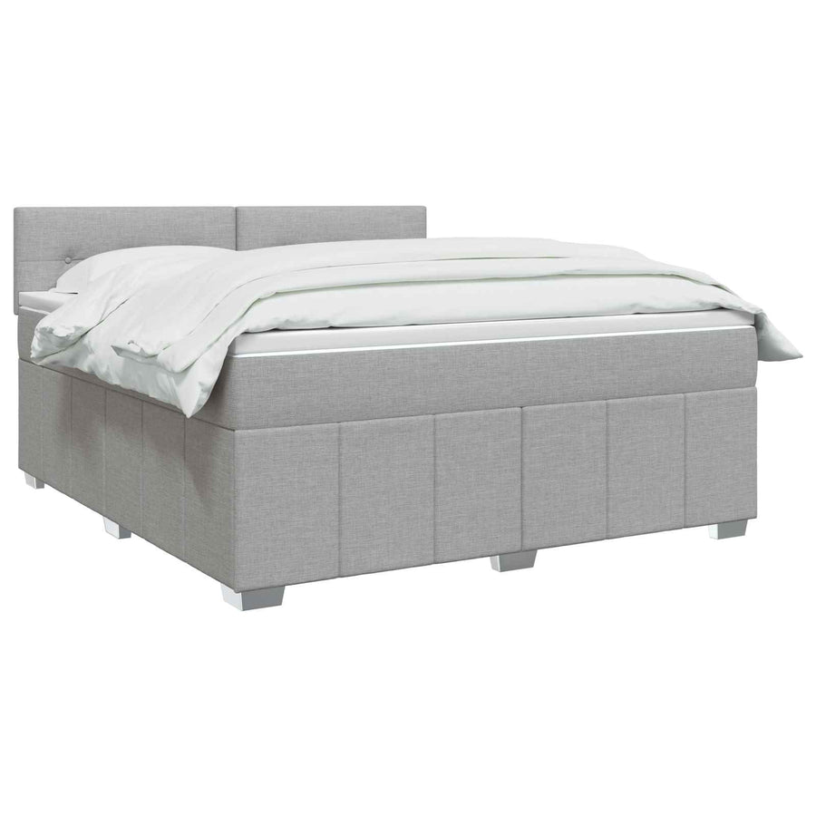Boxspringbed met matras Lichtgrijs 160 x 200 cm Stof