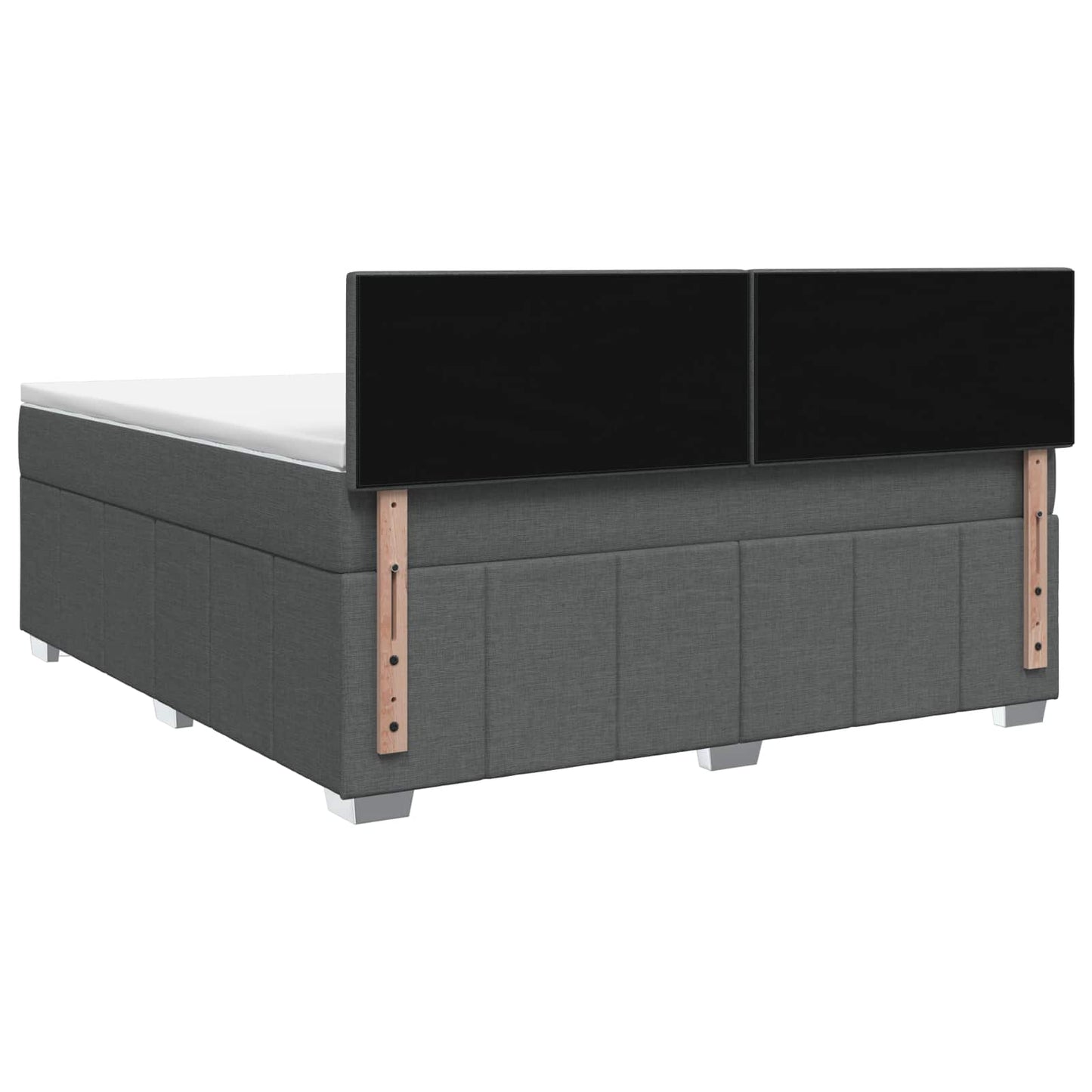 Boxspringbed met matras Donkergrijs 160 x 200 cm Stof