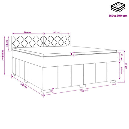 Boxspringbed met matras Donkergrijs 160 x 200 cm Stof