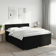 Boxspringbed met matras met hoofdeinde Zwart 140 x 200 cm Stof