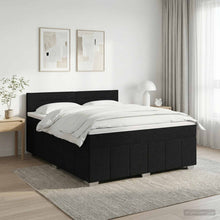 Boxspringbed met matras met hoofdeinde Zwart 140 x 200 cm Stof