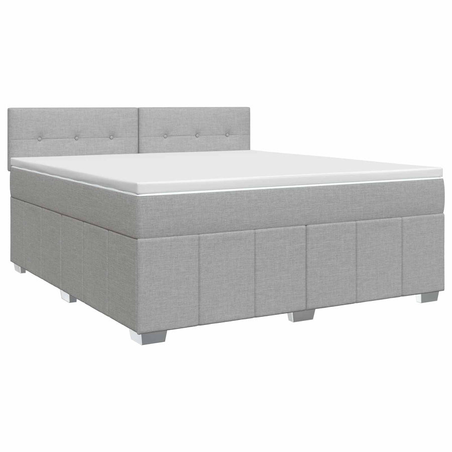Boxspringbed met matras Lichtgrijs 180 x 200 cm Stof