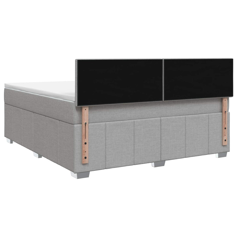 Boxspringbed met matras Lichtgrijs 180 x 200 cm Stof