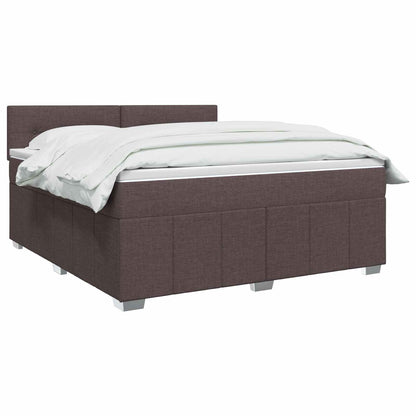 Boxspringbed met matras Donkerbruin 180 x 200 cm Stof