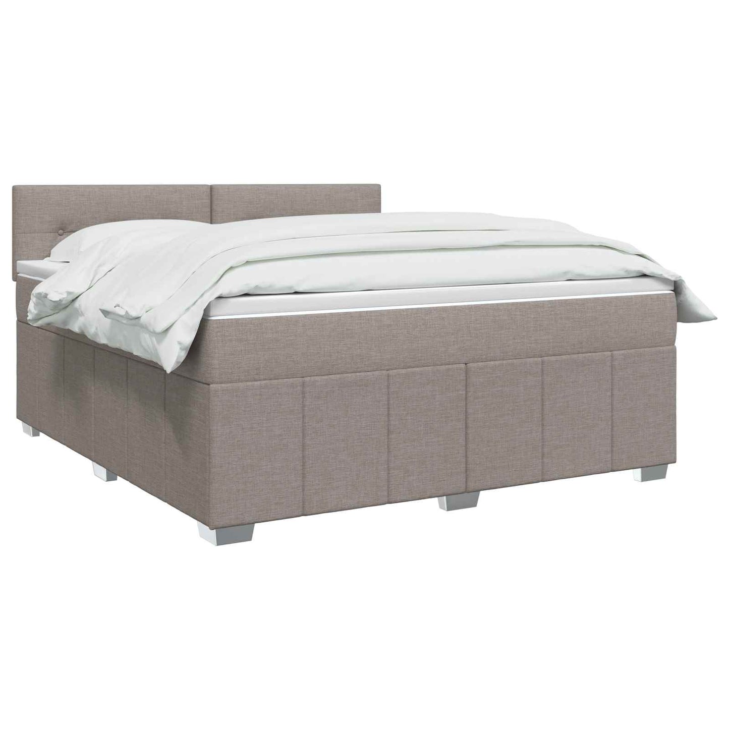 Boxspringbed met matras met hoofdeinde Taupe 180 x 200 cm Stof
