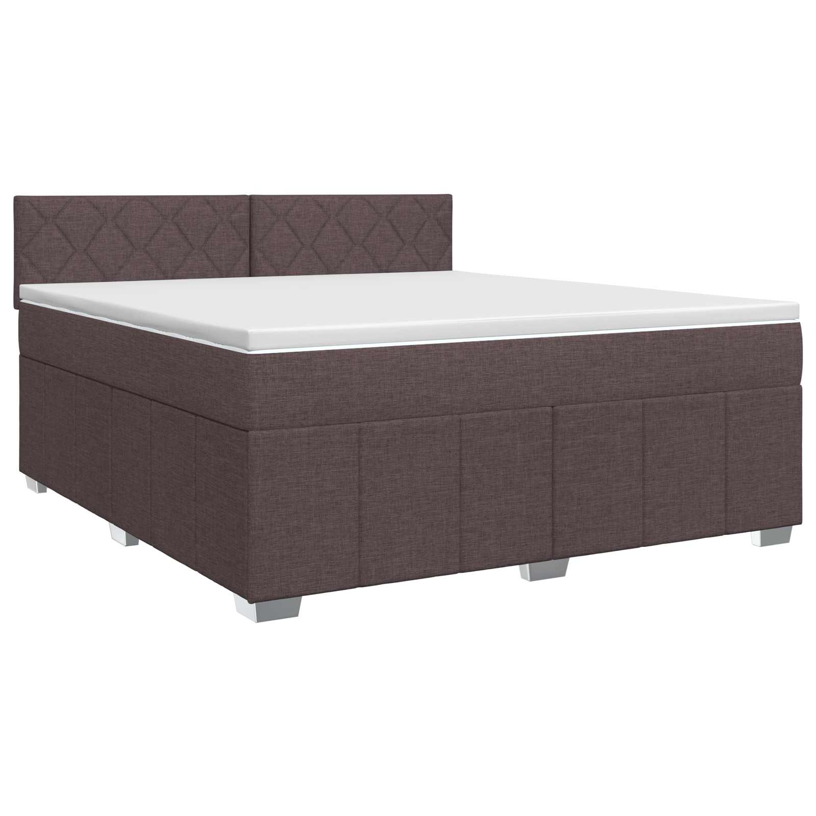 Boxspringbed met matras Donkerbruin 180 x 200 cm Stof