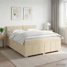 Boxspringbed met matras Crèmekleurig 140 x 190 cm Stof