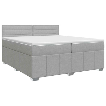 Boxspringbed met matras Lichtgrijs 200 x 200 cm Stof
