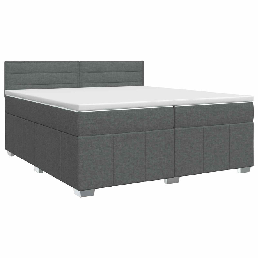 Boxspringbed met matras Donkergrijs 200 x 200 cm Stof