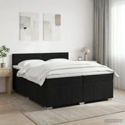 Boxspringbed 200x200 cm zwart met matras