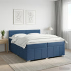 Boxspringbed 200x200 cm blauw met matras