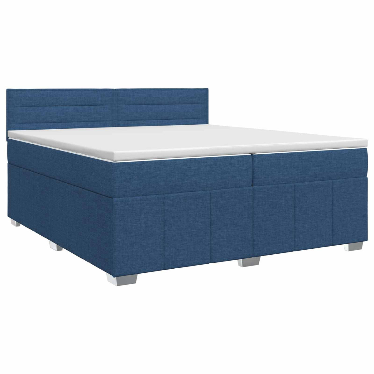 Boxspringbed met matras met hoofdeinde Blauw 200 x 200 cm Stof