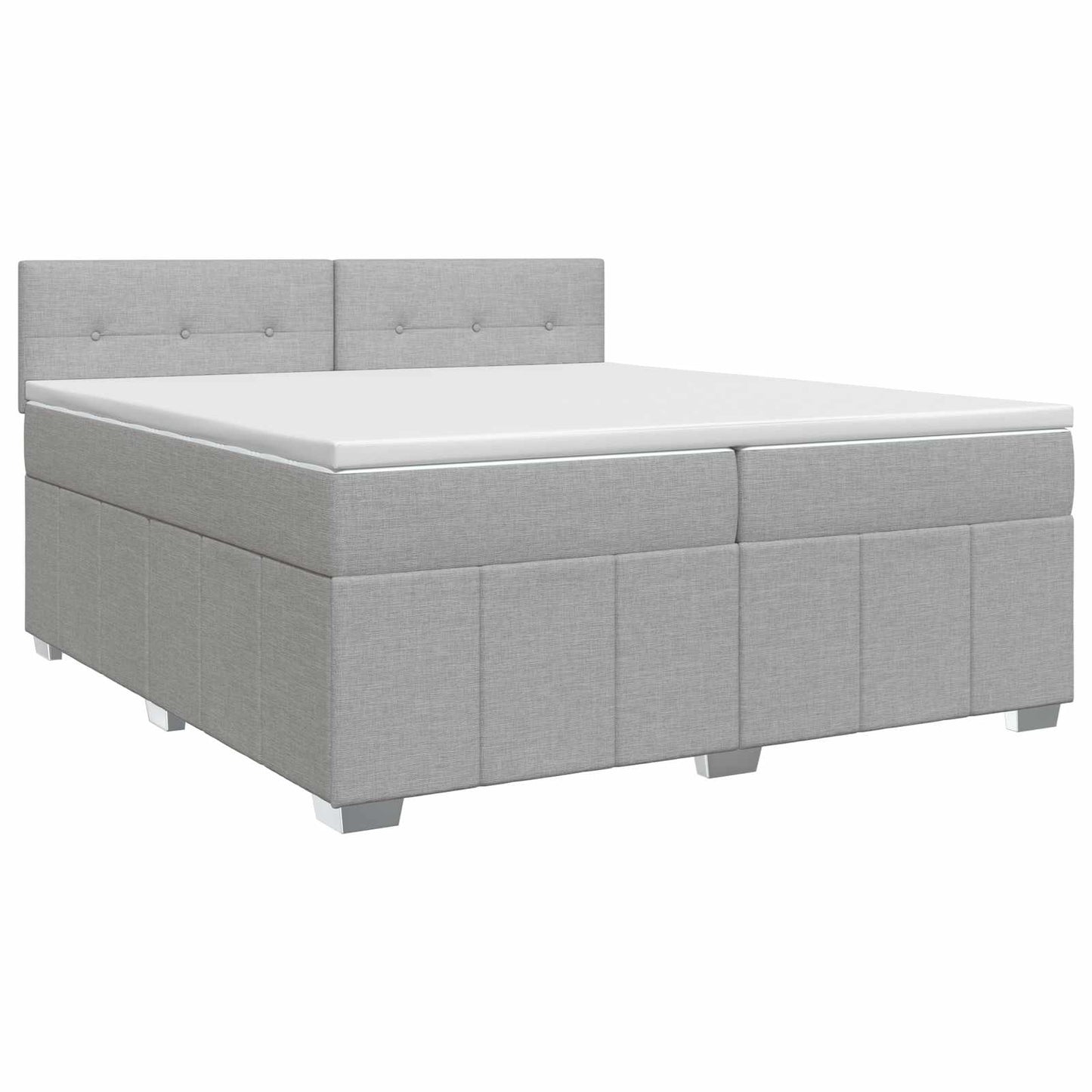 Boxspringbed met matras Lichtgrijs 200 x 200 cm Stof