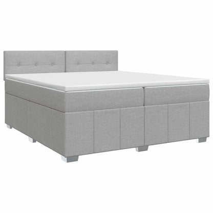 Boxspringbed met matras Lichtgrijs 200 x 200 cm Stof