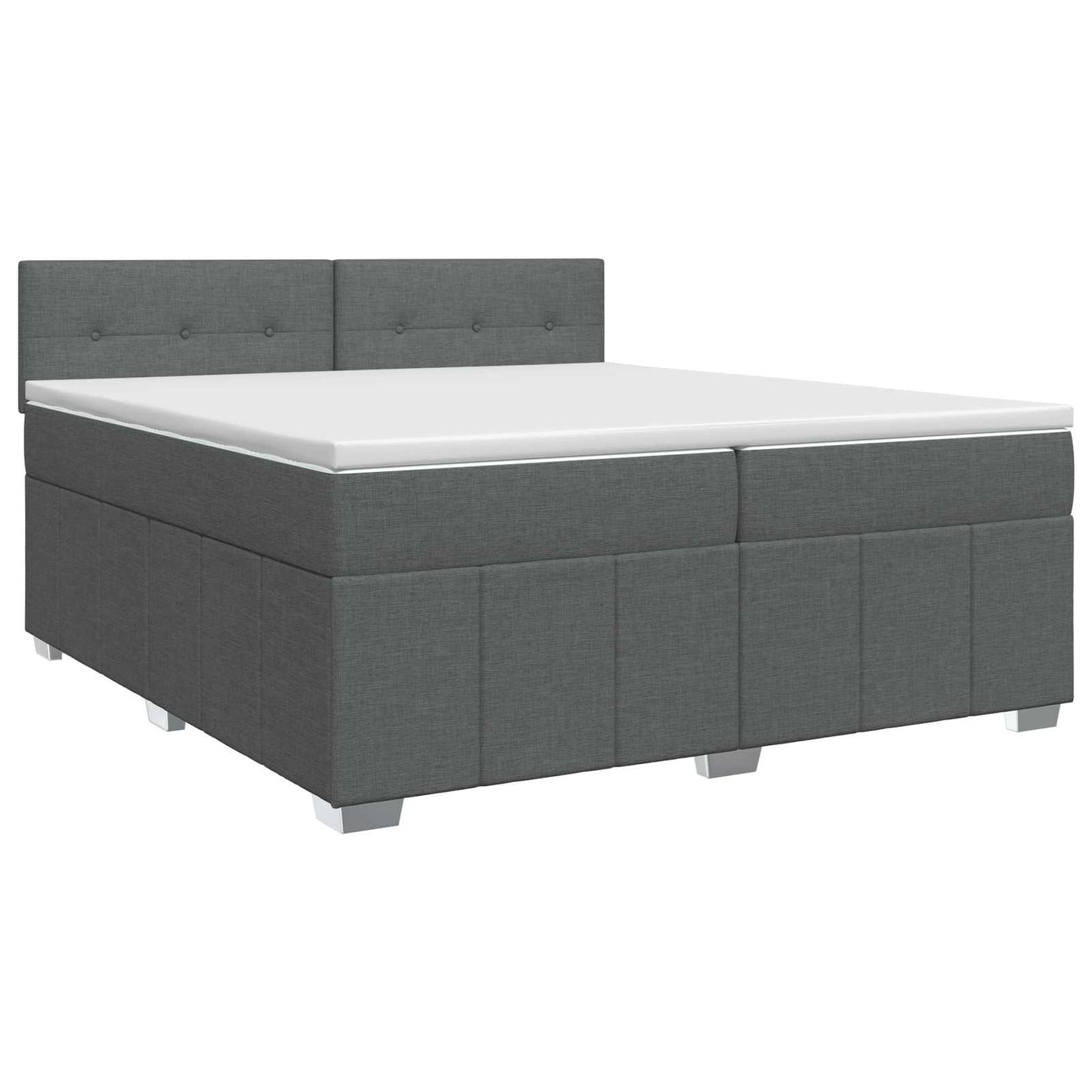 Boxspringbed met matras Donkergrijs 200 x 200 cm Stof