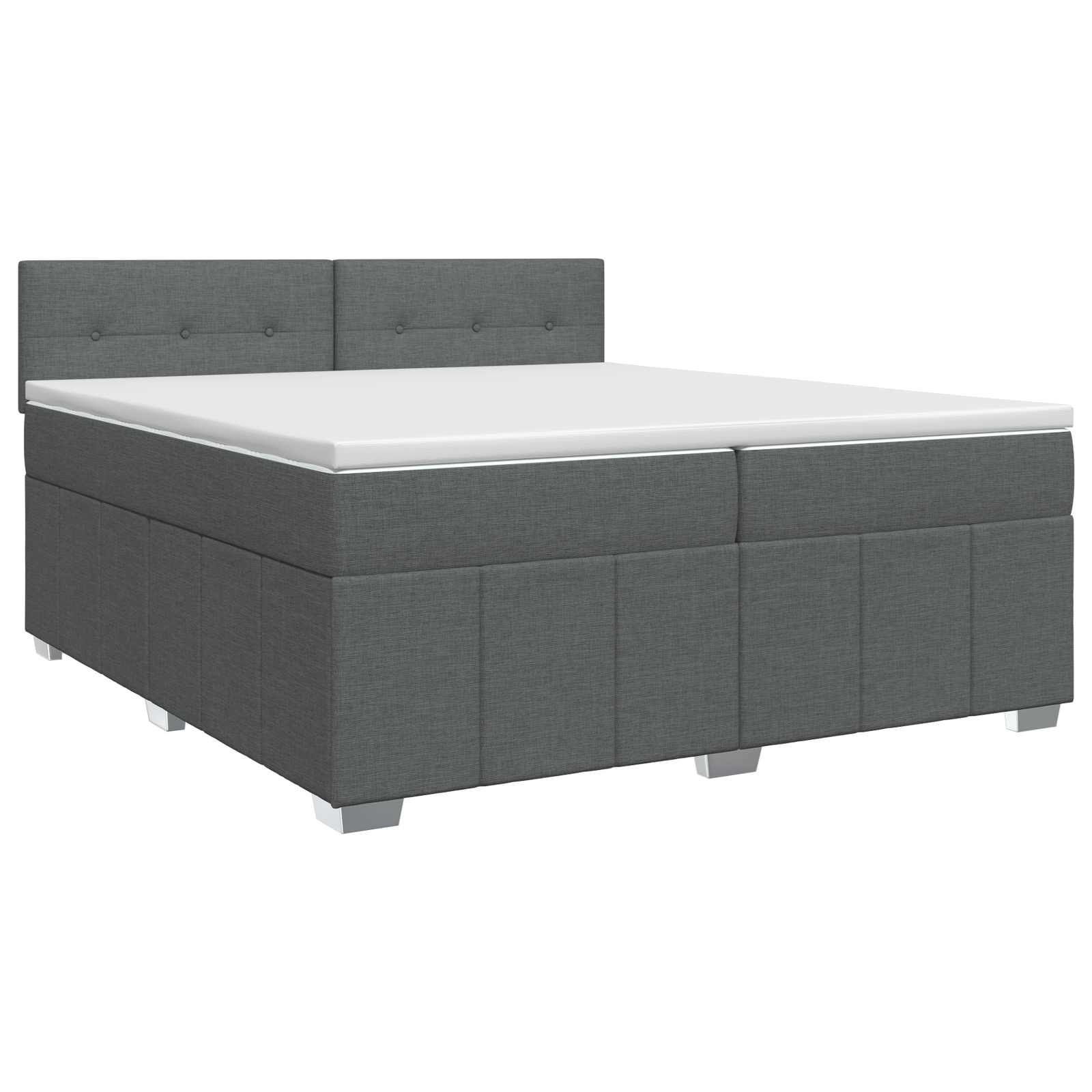 Boxspringbed met matras Donkergrijs 200 x 200 cm Stof