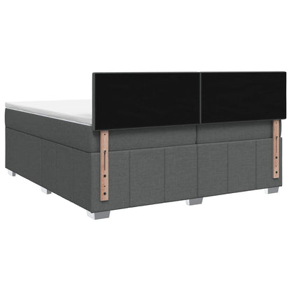 Boxspringbed met matras Donkergrijs 200 x 200 cm Stof