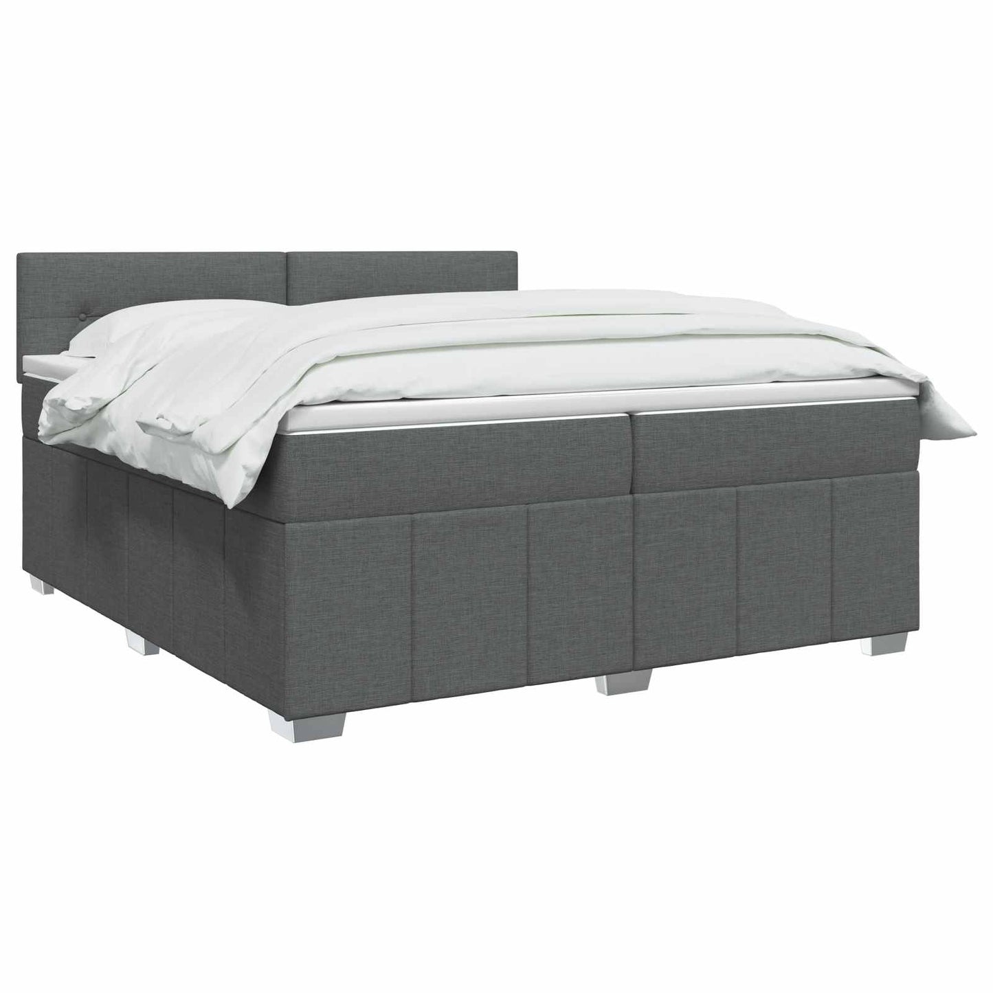 Boxspringbed met matras Donkergrijs 200 x 200 cm Stof