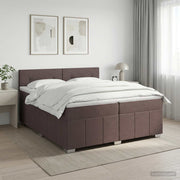 Boxspringbed met matras donkerbruin 200x200 cm