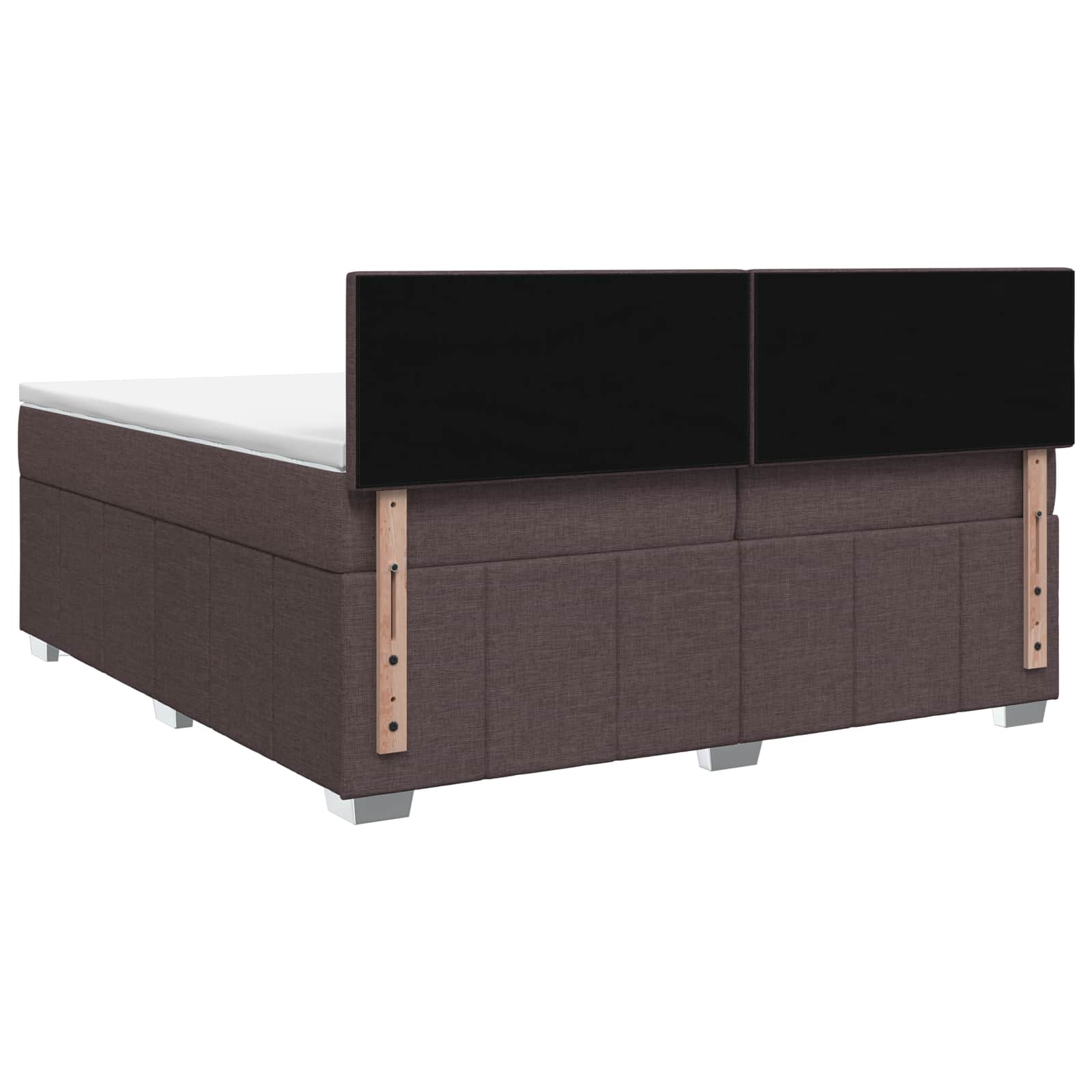 Boxspringbed met matras Donkerbruin 200 x 200 cm Stof