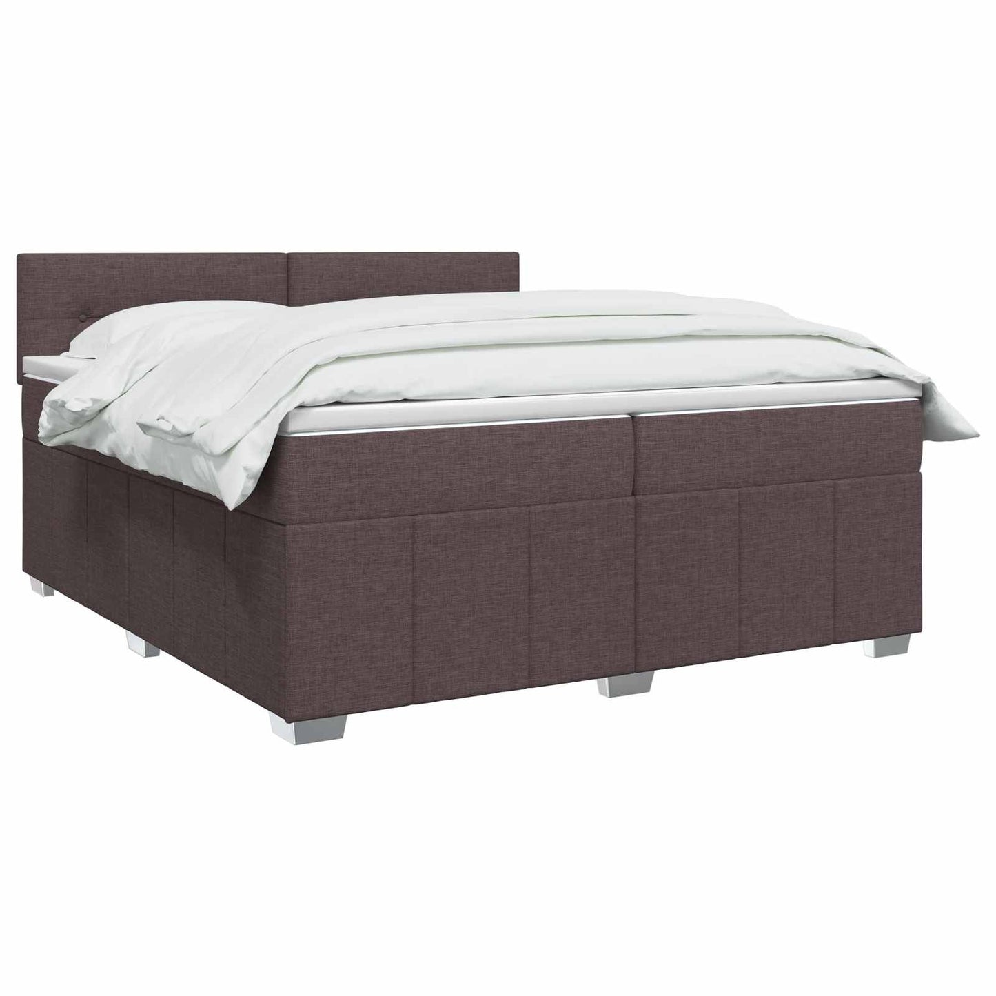 Boxspringbed met matras Donkerbruin 200 x 200 cm Stof