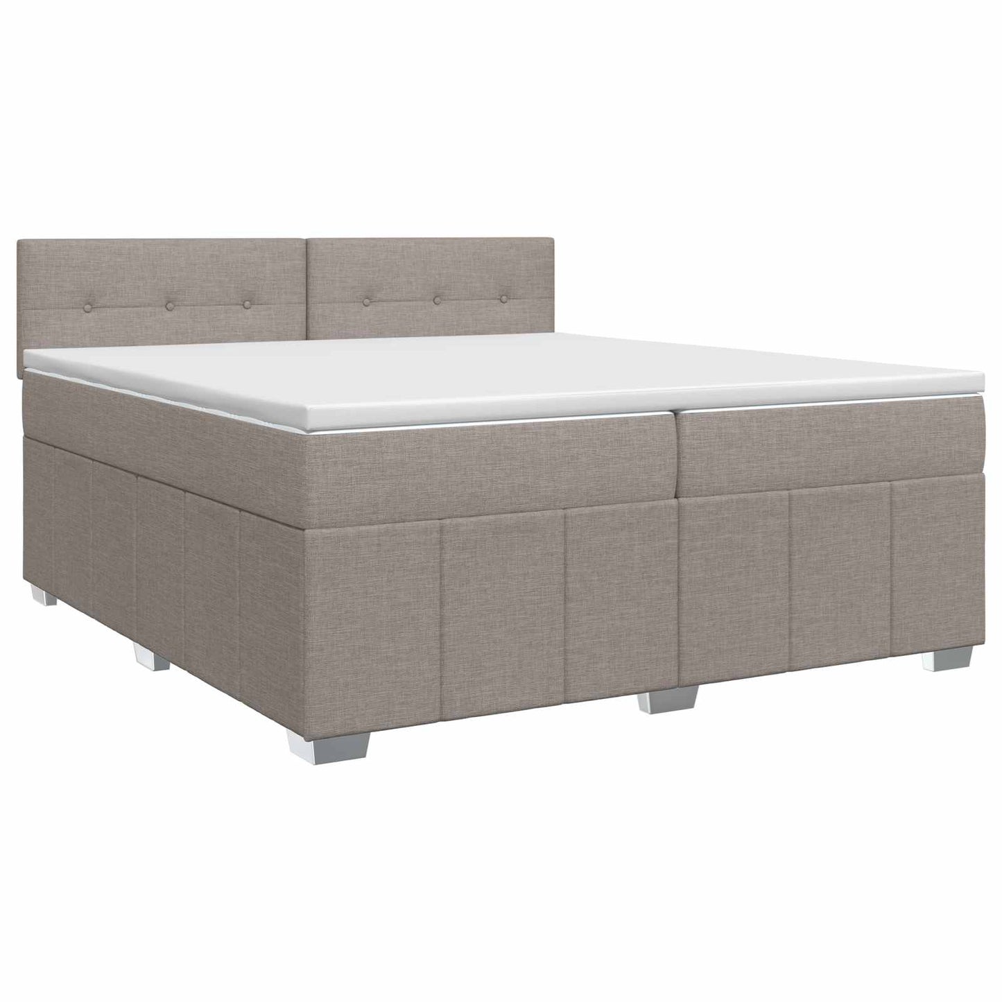 Boxspringbed met matras met hoofdeinde Taupe 200 x 200 cm Stof