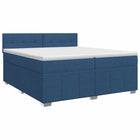 Boxspringbed 200x200 cm blauw met matras