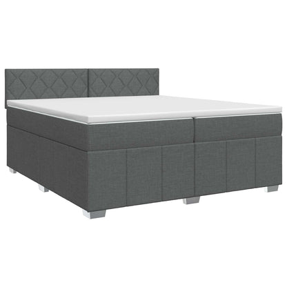 Boxspringbed met matras Donkergrijs 200 x 200 cm Stof