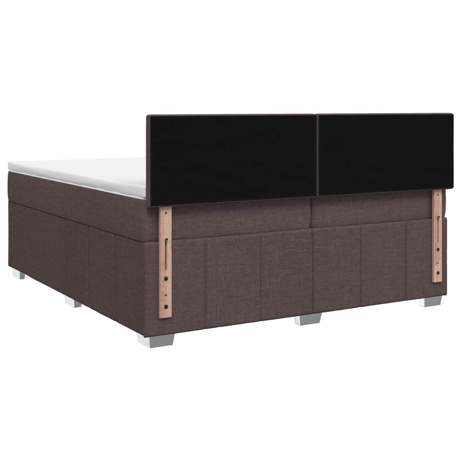 Boxspringbed met matras Donkerbruin 200 x 200 cm Stof