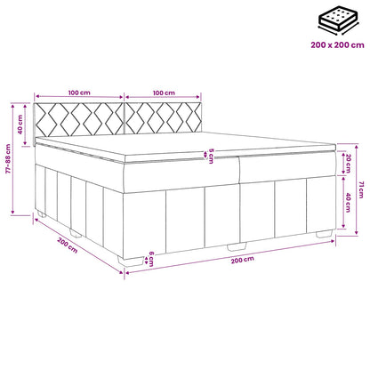 Boxspringbed met matras met hoofdeinde Taupe 200 x 200 cm Stof