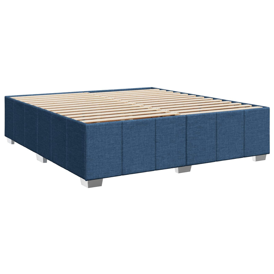 Boxspringbed met matras met hoofdeinde Blauw 200 x 200 cm Stof