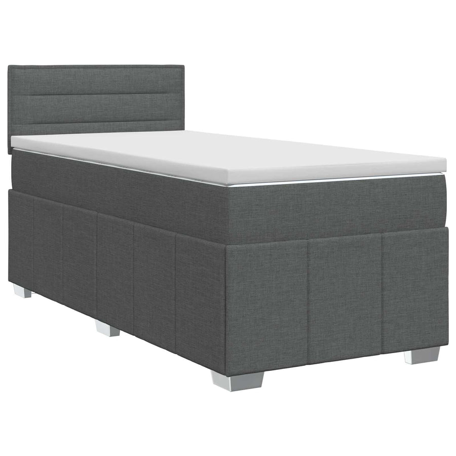 Boxspringbed met matras Donkergrijs 90 x 190 cm Stof
