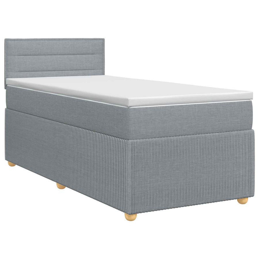 Boxspringbed met matras Lichtgrijs 80 x 200 cm Stof