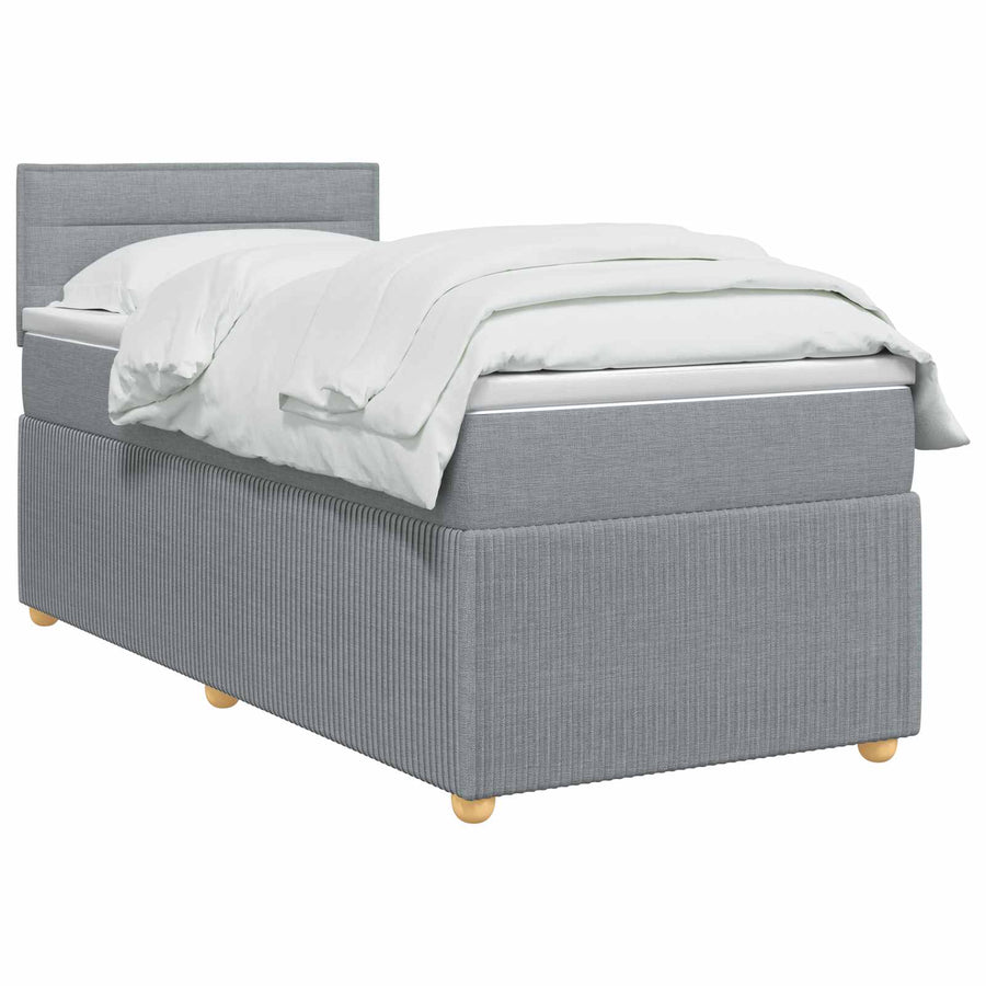 Boxspringbed met matras Lichtgrijs 80 x 200 cm Stof