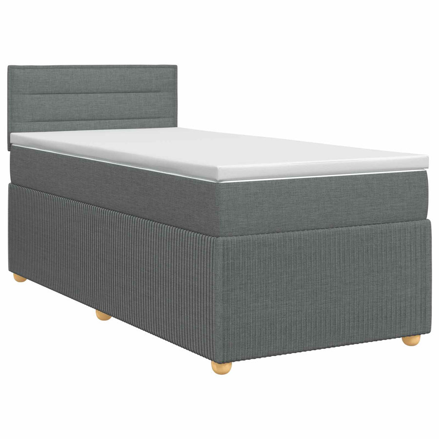 Boxspringbed met matras Donkergrijs 80 x 200 cm Stof