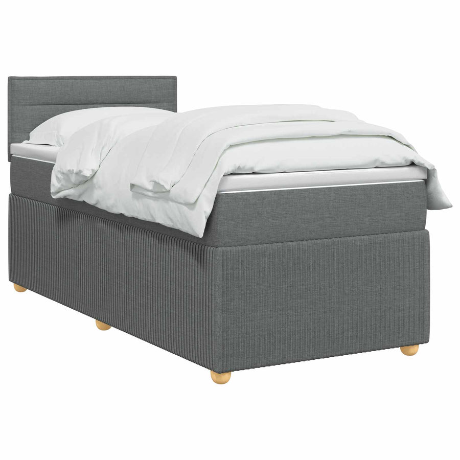 Boxspringbed met matras Donkergrijs 80 x 200 cm Stof