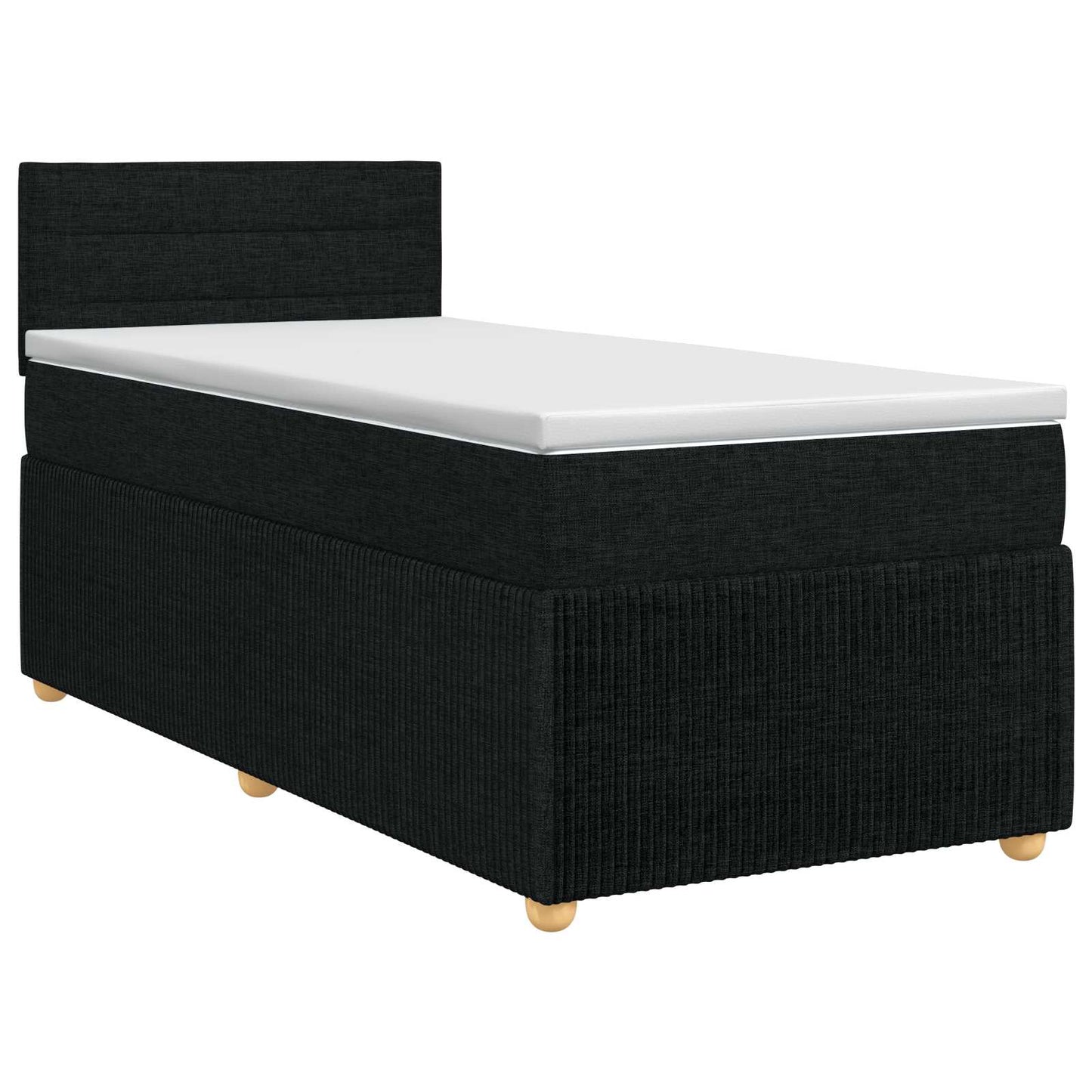 Boxspringbed met matras met hoofdeinde Zwart 80 x 200 cm Stof