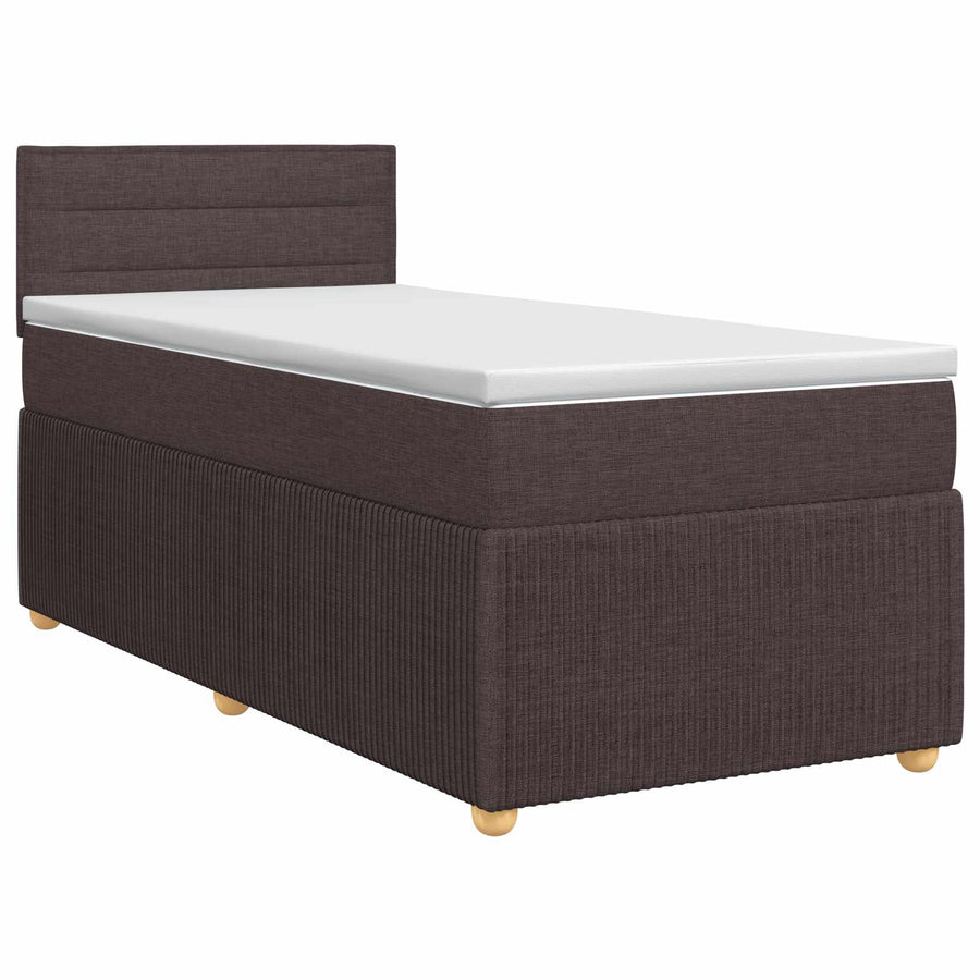 Boxspringbed met matras Donkerbruin 80 x 200 cm Stof